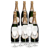 Laurent Perrier Brut NV ( 750ml x 6 with 6 Glass )