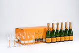 Veuve Clicquot Yellow Label NV - 6 Bottle Pack with 6 Glass Gift Set (WS92)