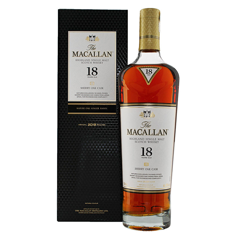 Macallan 18 Year Old Single Malt Scotch Whisky Sherry Oak(2019)