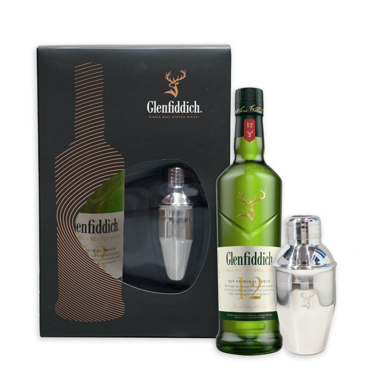 Glenfiddich 12 Year Old Single Malt Whiskey Gift Set 