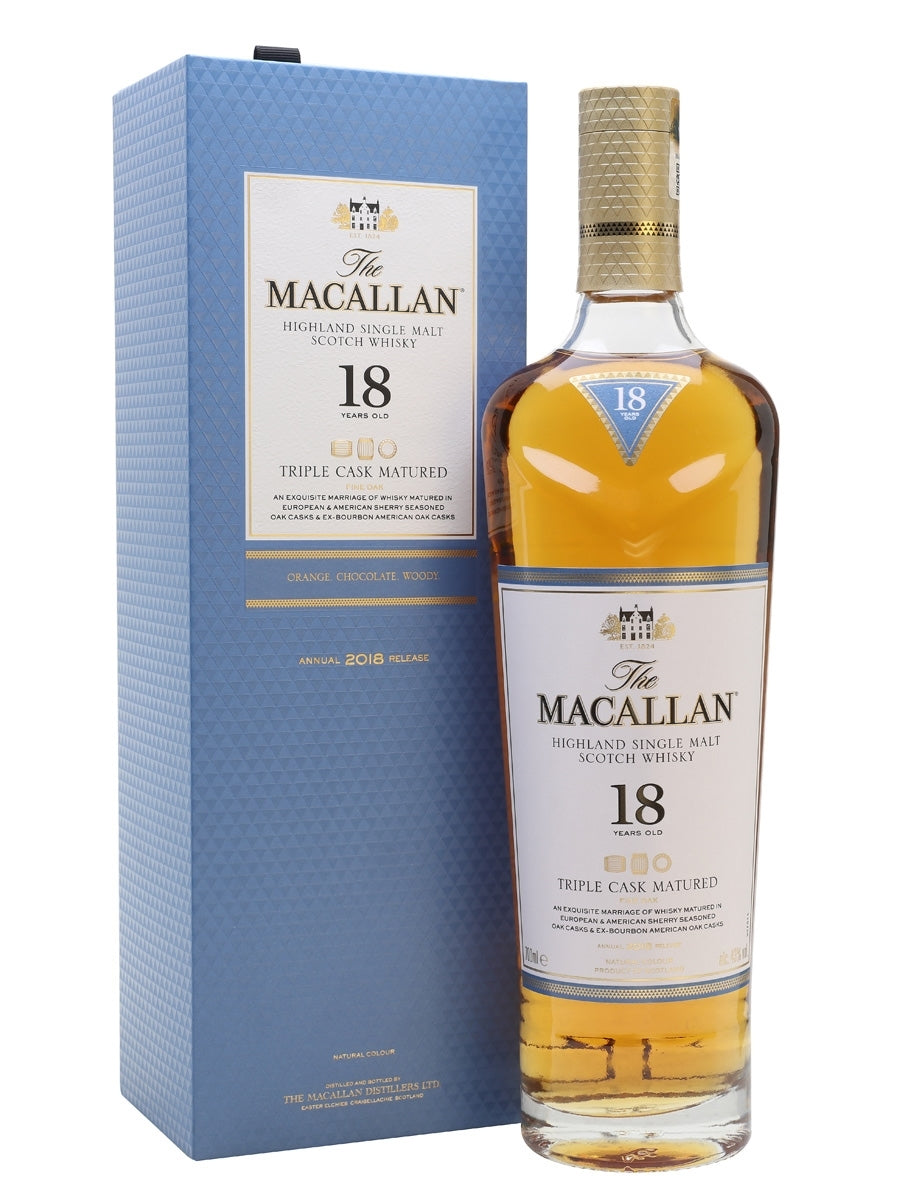 Macallan 18 Years Old Single Malt Whisky Triple Cask Matured