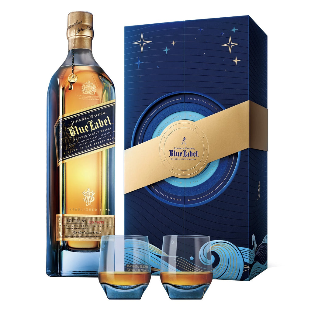 Johnnie Walker Blue Label 750ml ギフトボックス グラス付】Johnnie
