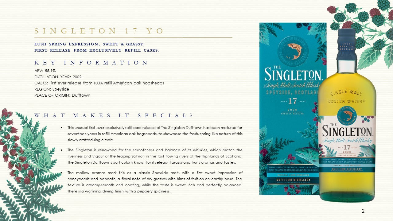 The Singleton of Dufftown 17 Year Old Single Malt Whiskey (Diageo Special Release 2020)